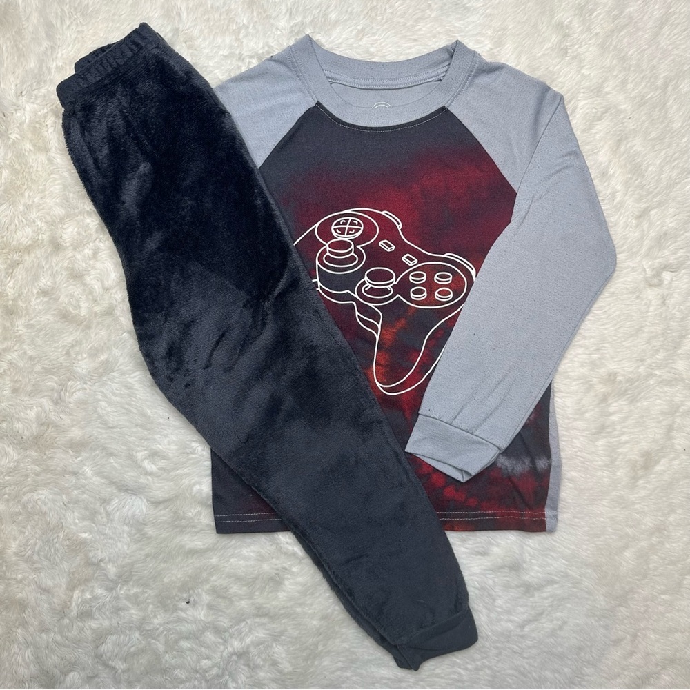 Wonder Nation 2 Pc Pajama Set Gaming Grey & Red Glow In The Dark Size 7